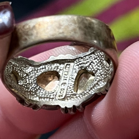 VTG Black Hills Gold 12k Sterling Silver 925 Leaf Design Size 8 Ring Coleman Co - Picture 5 of 6